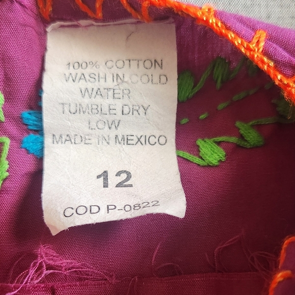 Embroidered Maroon Dress - Picture 3 of 7